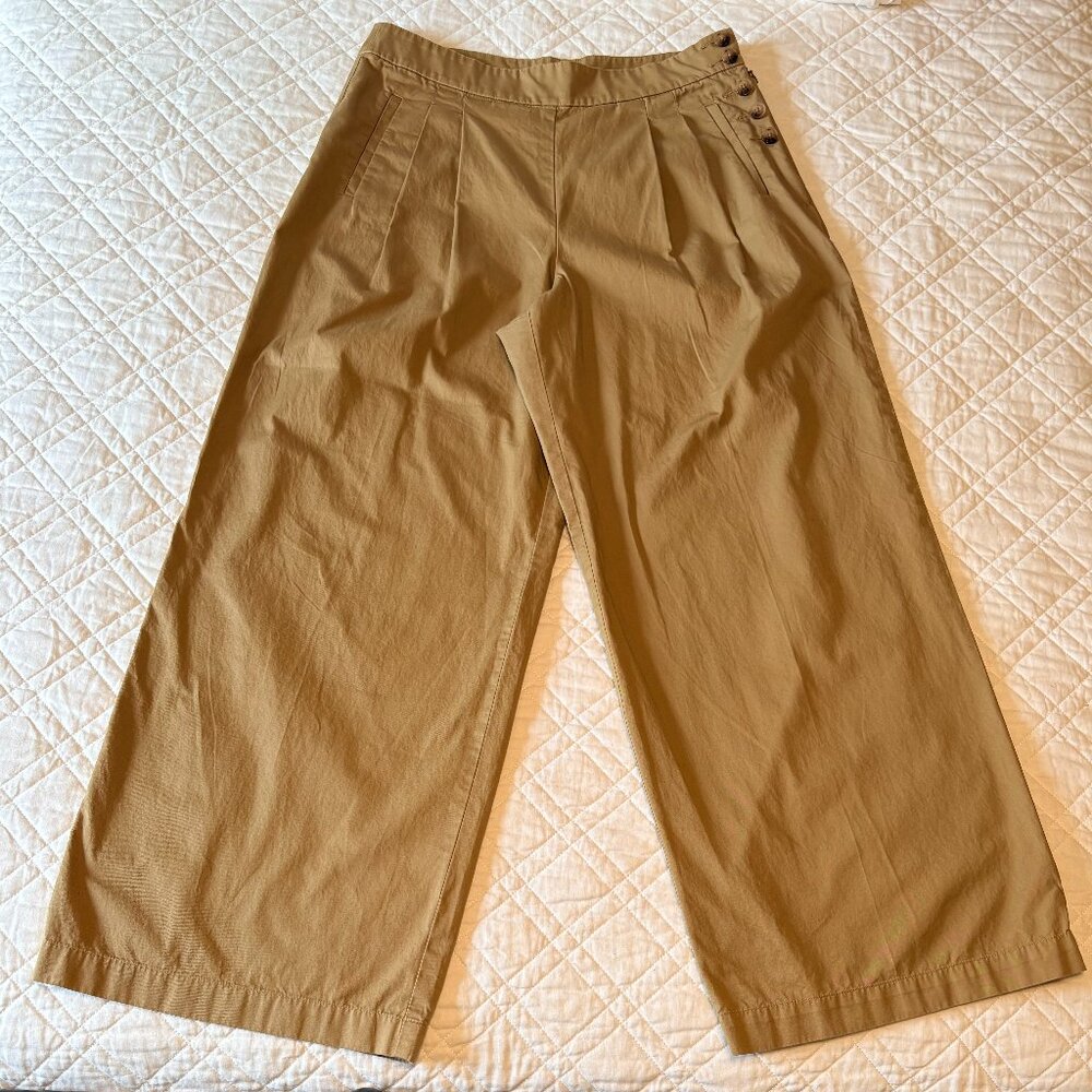 LOFT Wide Leg Crop Pants in Khaki Tan